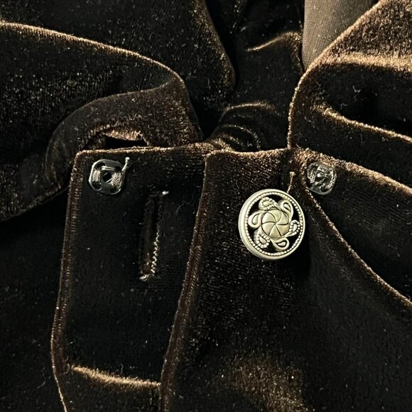 Vtg Misty Lane Brown Velvet Maxi Dress Goth Buttons Long Sleeves Sz 12 Darts USA - Picture 6 of 15